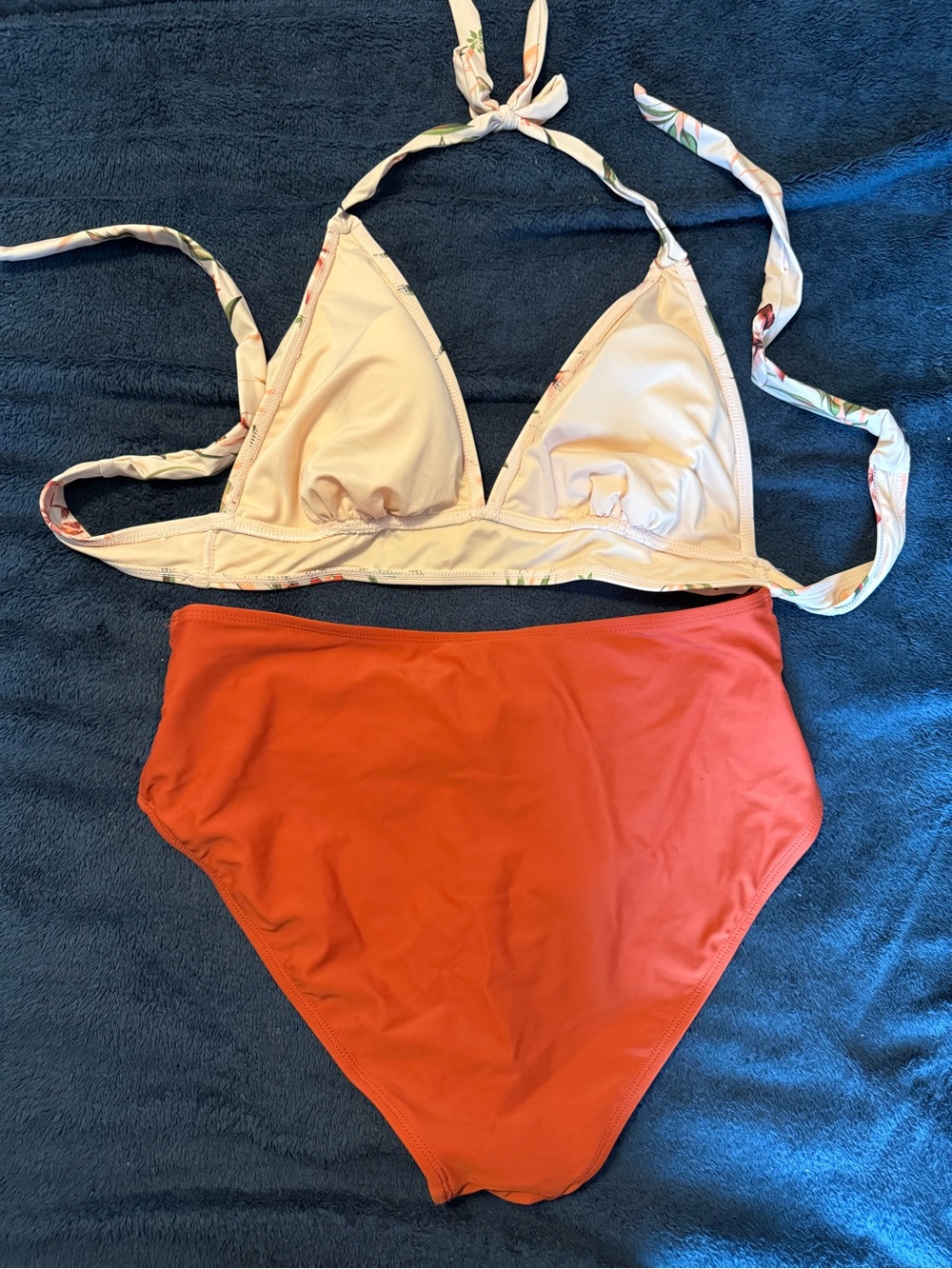 Cupshe Floral Halter Bikini Set - Light Pink & Rust - Picture 8 of 8
